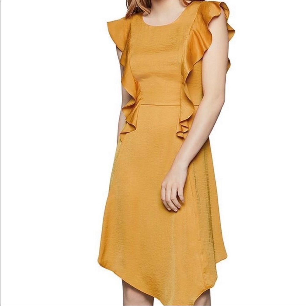 BCBGeneration Asymmetrical Hem Dress Golden Rod Size 12